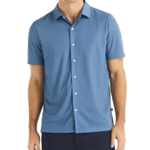 Men's Short-Sleeve Diamond Geo Camp-Collar Shirt