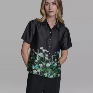 Women's Printed Floral Camp Shirt