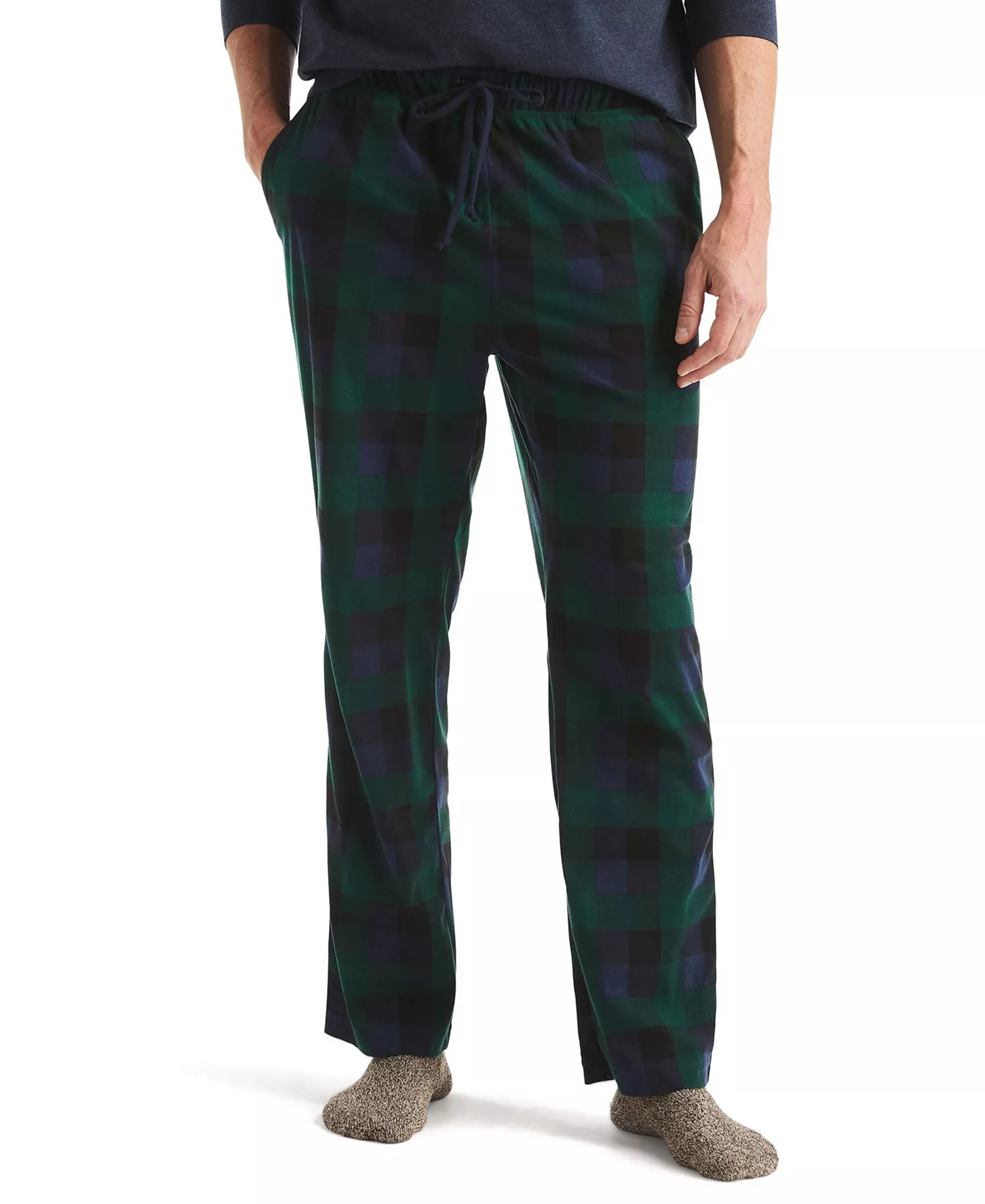 mni-66ced4b12401347687cfb5519c270f15 Men's Fleece Plaid Pajama Pants