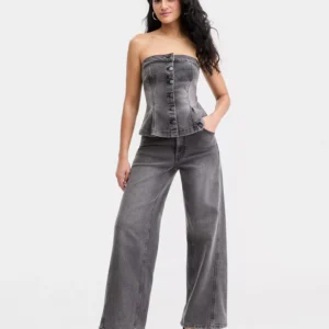 Women's High-Rise Wide-Leg Jeans, Macy's Exclusive