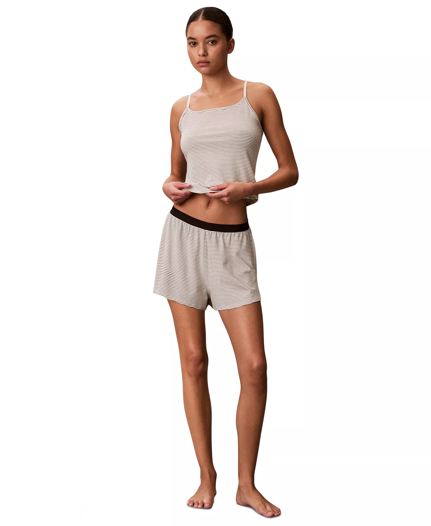 mni-6791540b358ac5528d8ffdfe57ff5853 Women's Striped Pattern Sleep Shorts