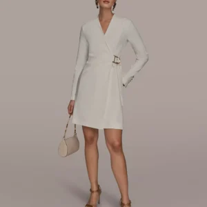 Women's V-Neck Long-Sleeve Wrap Dress