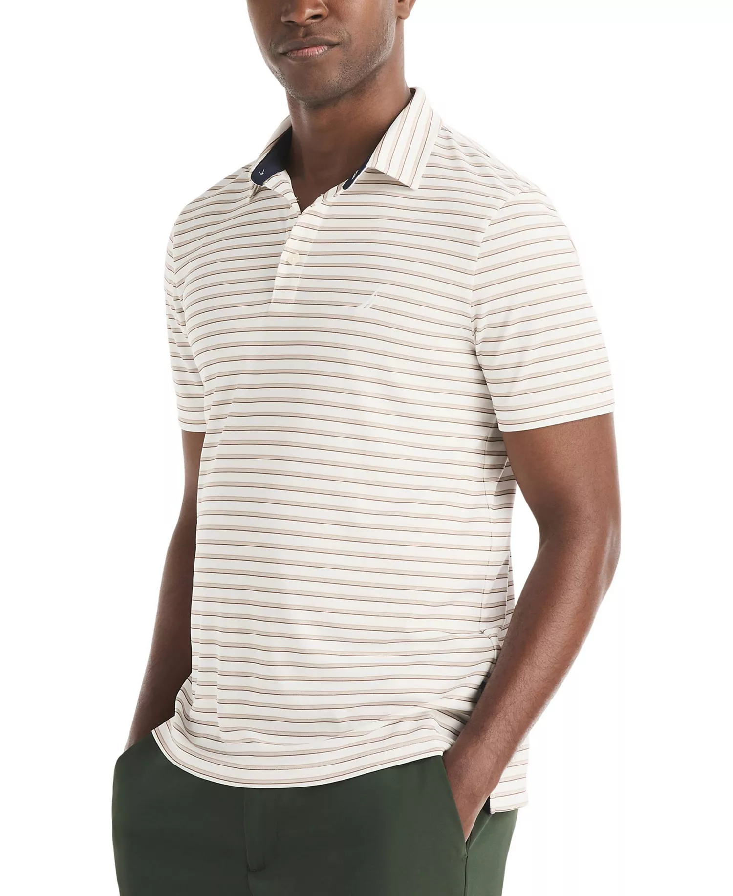 mni-6905ed9f414b0aa24fae0ce27ffa70f4 Men's Short-Sleeve Stripe Print Golf Polo Shirt