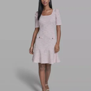 Women's Flounce Hem Square Neck Dress