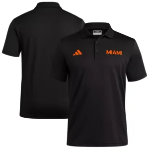 Men's Black Miami Hurricanes Ultimate 365 Ottoman Polo Shirt