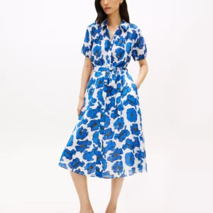 Women's Pin Tuck Cambric Collared Dress