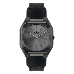 Unisex Analog Black Silicone Watch, 39mm