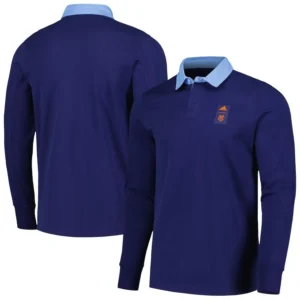 Men's 2023 Player Navy New York City FC Travel Long Sleeve Polo Shirt