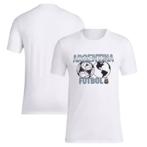 Men's White Argentina National Team Around the World T-Shirt