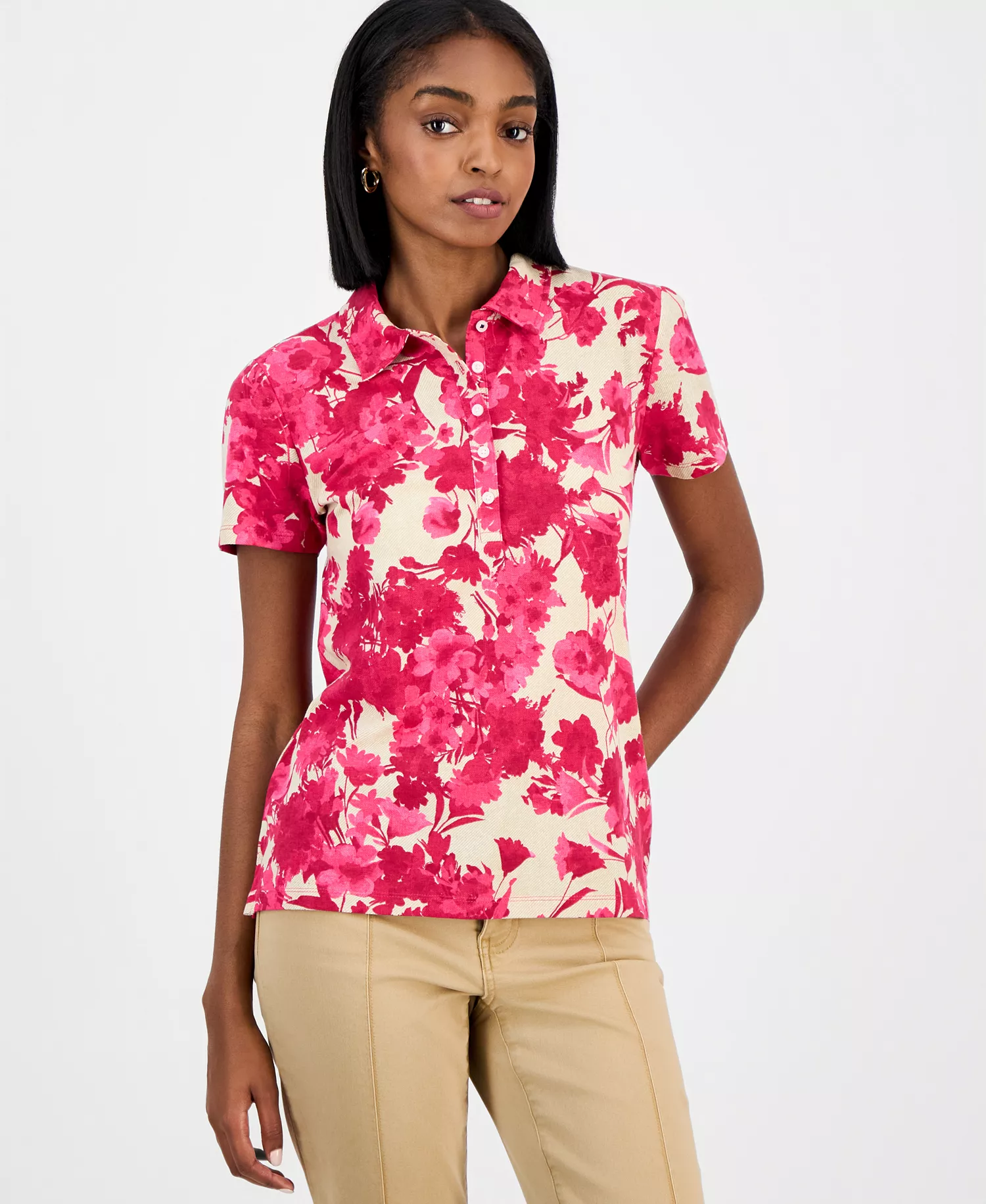 mni-6d6670a6198c5f62fa8843240de9e033 Nautica Women's Festival Floral Polo Shirt — изображение 3