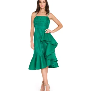 Women's Ruffle Detail Midi Dress