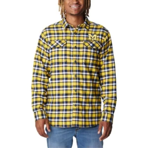 Men's Maize Michigan Wolverines Flare Flannel Long Sleeve Shirt