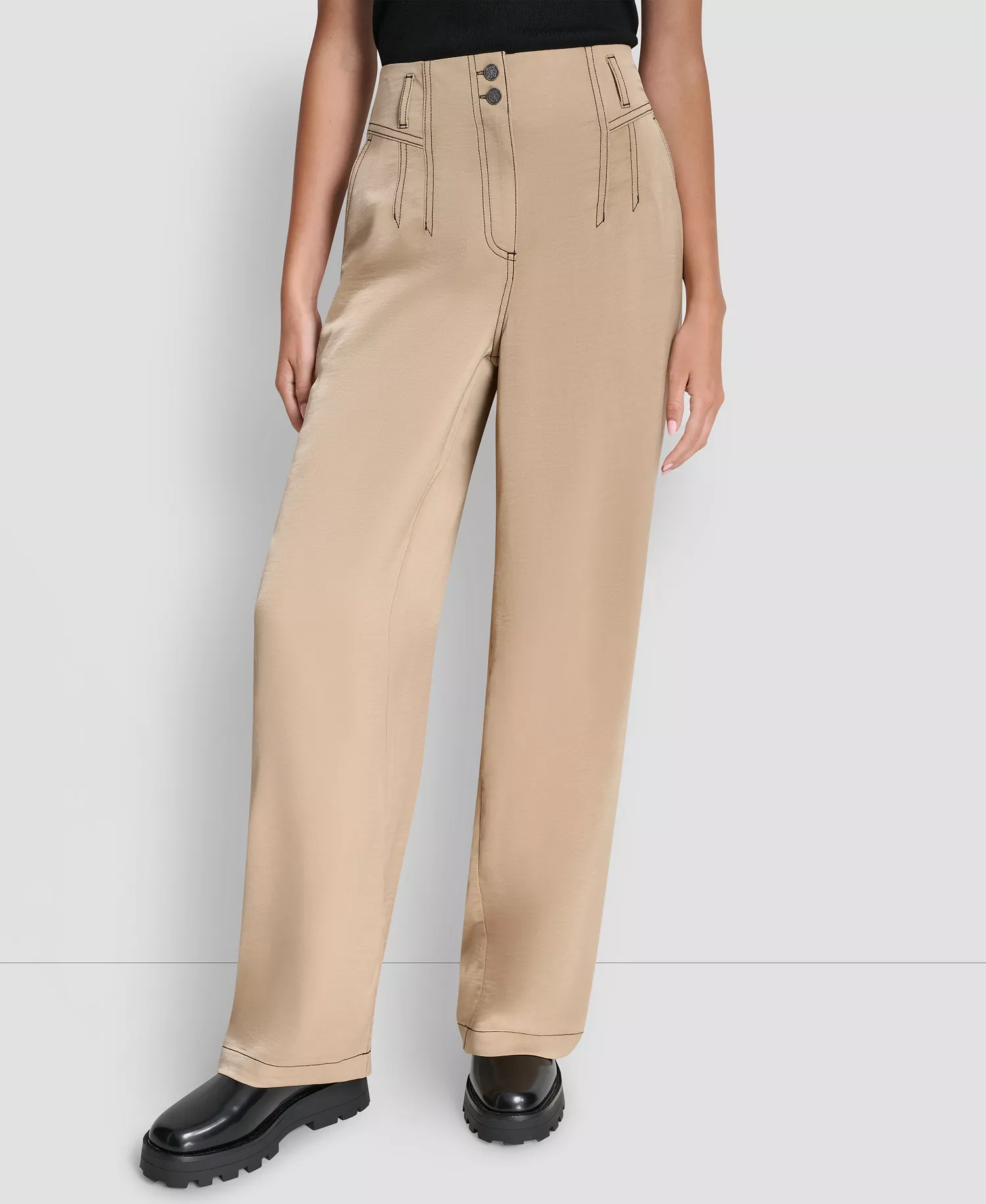 mni-6f3169234aa9b873af169662f4df0b42 Women's Top Stitch Glazed Dressing Trousers