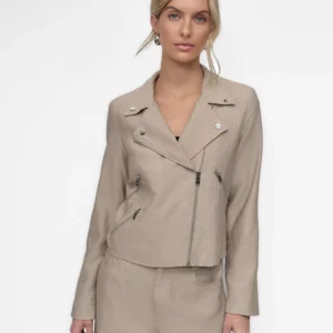 Women's Zipper Detailed Crinkle Jacket