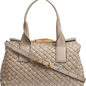 Amagansett Woven Leather Satchel Bag