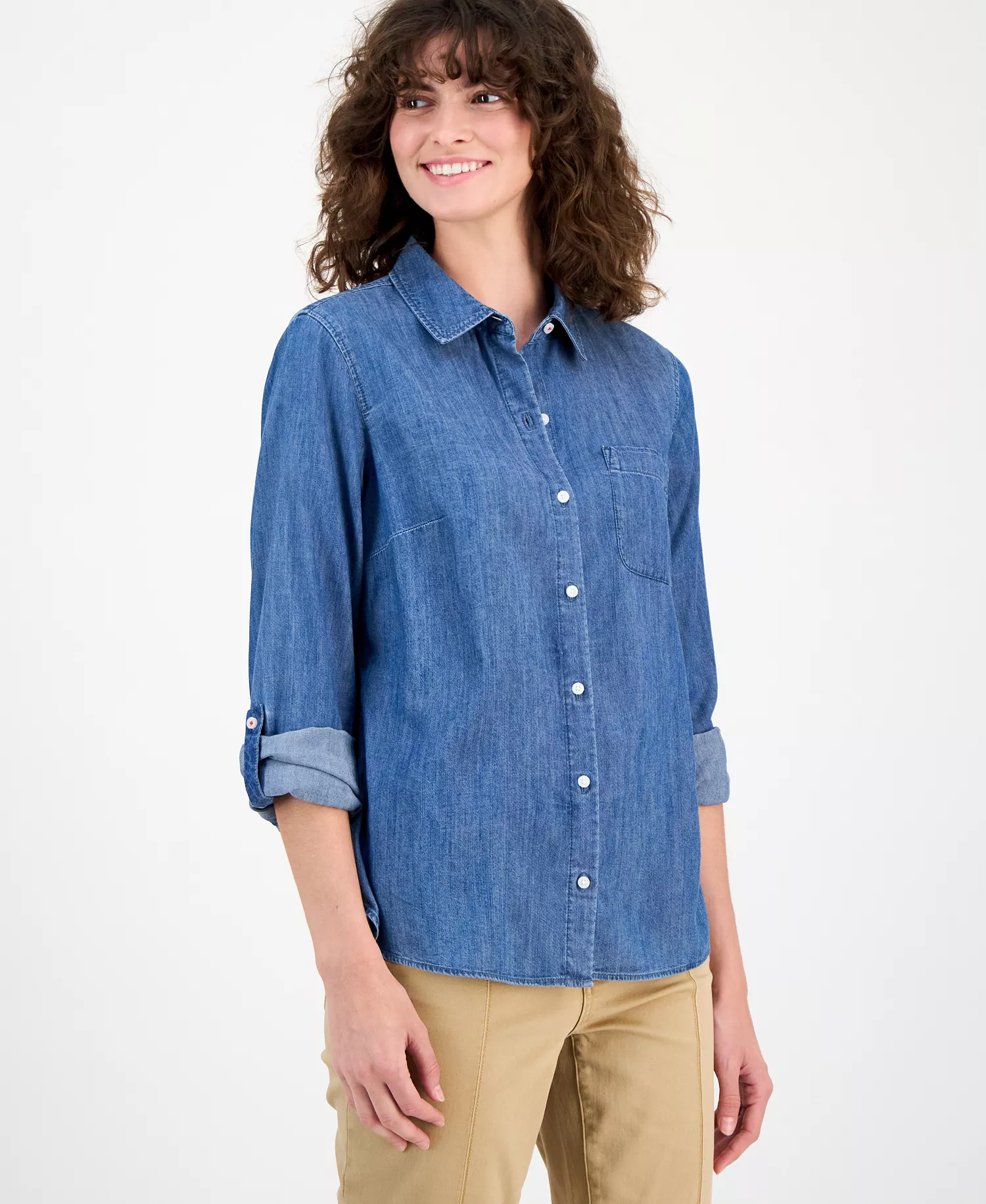 mni-70ee0f122d6b18f52db96f0a5a9af290 Jeans Women's Chambray Utility Shirt