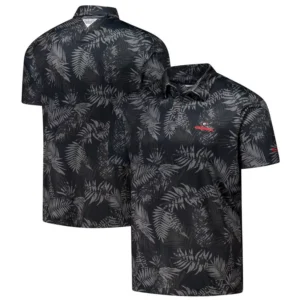 Men's Black Georgia Bulldogs PFG Super Terminal Tackle Omni-Shade Bangalows Polo