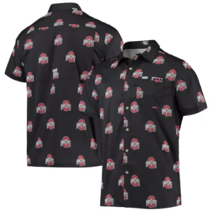Men's Black Ohio State Buckeyes Super Slack Tide Omni-Shade Button-Up Shirt