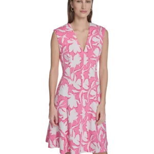 Women's Printed V-Neck Dress