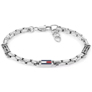 Men's 3D Flag Metal Silver Tone Stainless Steel Bracelet