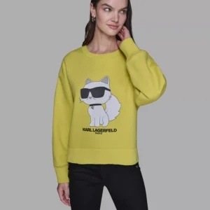 Women's Emoji Choupette Print Sweater