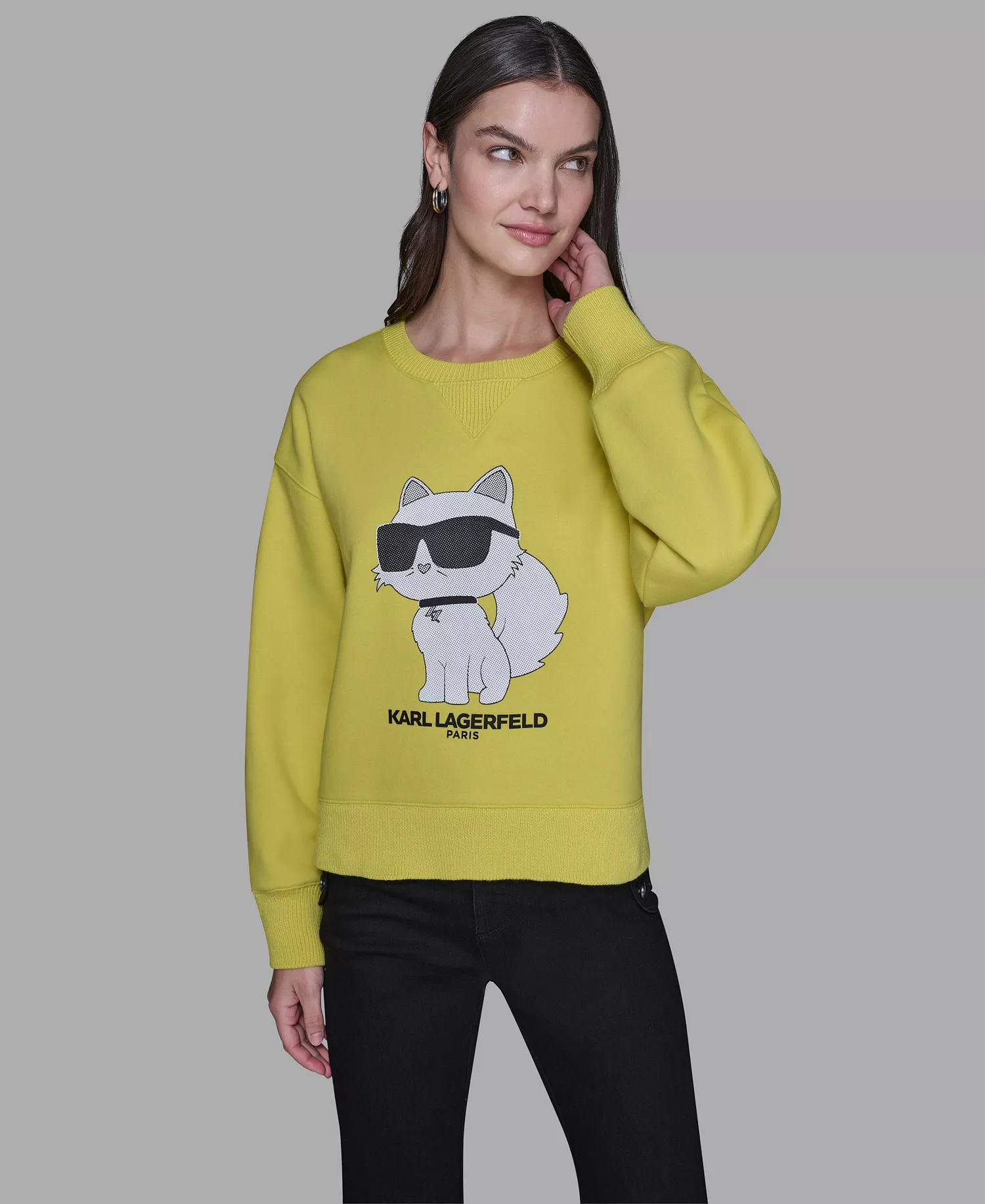 mni-7312413a6a2df233871182f5687d4e64 Women's Emoji Choupette Print Sweater