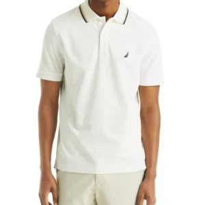 Men's Textured Tipped Collar Polo Shirt