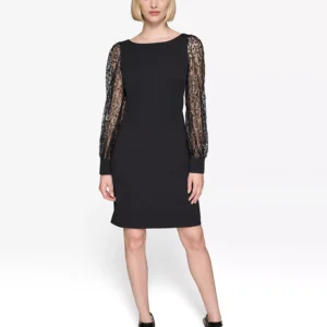 Women's Lace-Sleeve Dress