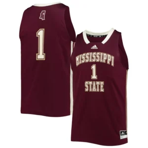 Men's #1 Maroon Mississippi State Bulldogs Reverse Retro Jersey