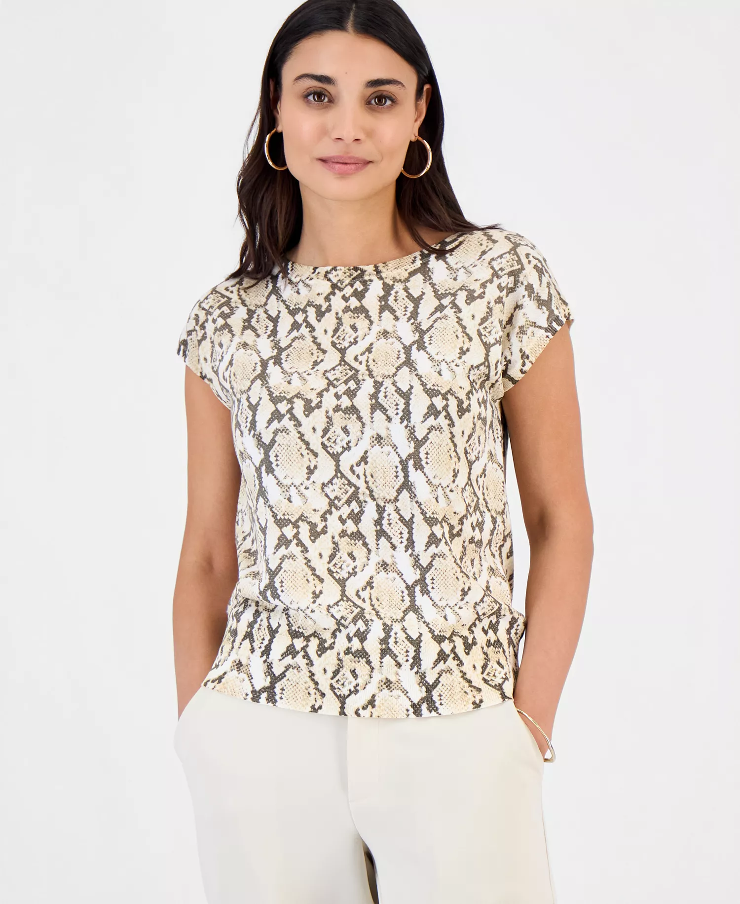 mni-7410f476c21ea9550a5b8e311561a66b Petite Printed Wide Neck Dolman-Sleeve Top, Macy's Exclusive