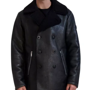 Paris Men's Faux-Shearling Double-Breasted Car Coat