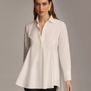 Women's A-Line Button Down Poplin Tunic