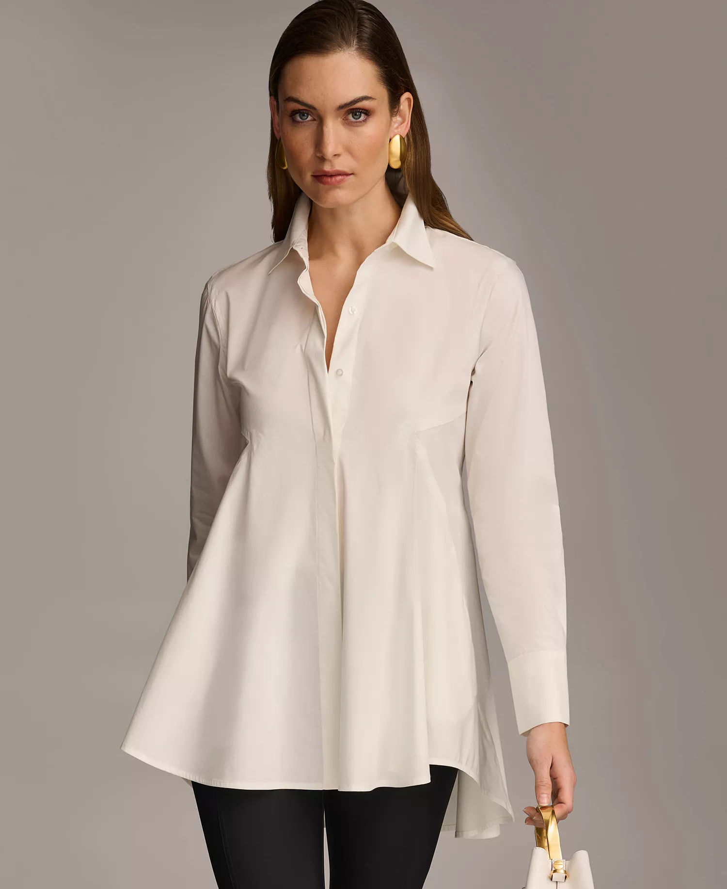 mni-746486a68bfd36526de9e73af5d6974d Women's A-Line Button Down Poplin Tunic