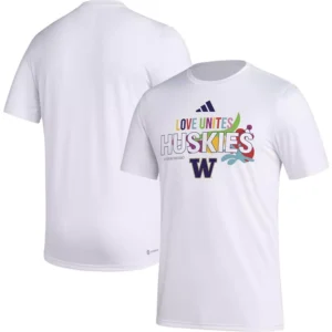 Men's x Rich Mnisi Pride Collection White Washington Huskies Pregame AEROREADY T-Shirt