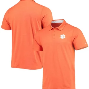 Men's Orange Clemson Tigers Tech Trail Space Dye Omni-Shade Polo
