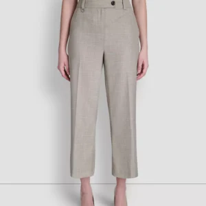 Women's Windowpane Mid-Rise Cropped Pants