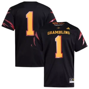 Men's Black Grambling Tigers Premier Strategy Jersey