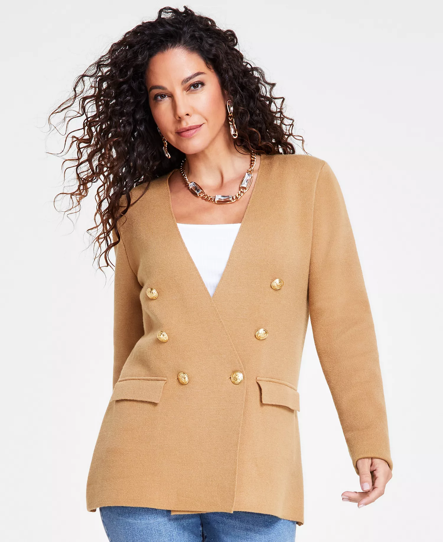 mni-767f9506a5dccecdd3deaafcd9dc5c4f Women's Sweater Blazer, Created for Macy's — изображение 3