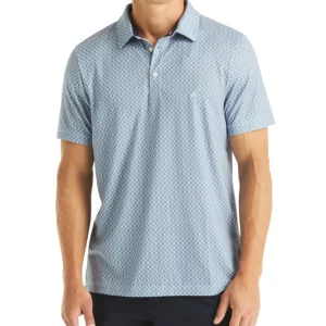 Men's Printed Moisture-Wicking Short-Sleeve Polo