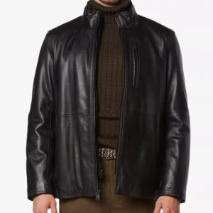 Men's Wollman Smooth Leather Racer Jacket with Removable Interior Bib