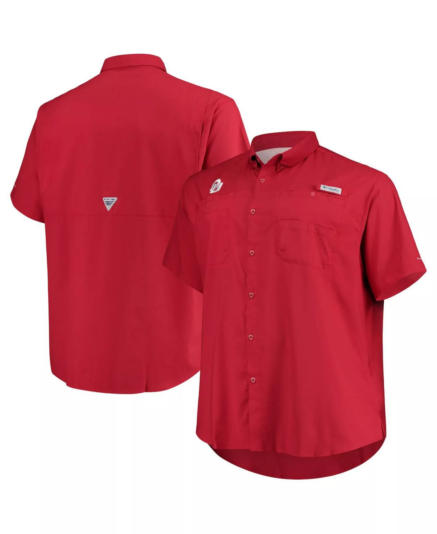 mni-783b0ae1d9930f06b6a5b46fa925df8a Men's Crimson Oklahoma Sooners Big Tall Tamiami Omni-Shade Button-Down Shirt