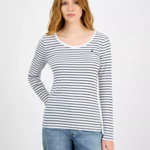 Jeans Women's Cotton Striped Scoop-Neck T-Shirt