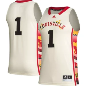 Men's #1 Khaki Louisville Cardinals Honoring Black Excellence Basketball Jersey