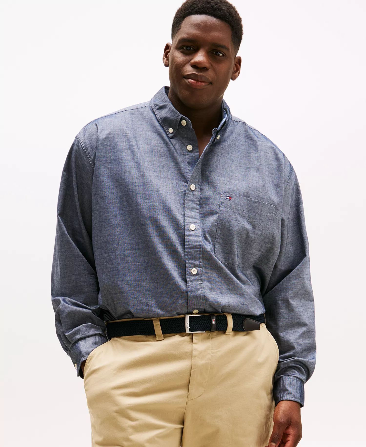 mni-789cc9f32cda45acb531f7e277fe647c Men's Big & Tall Classic-Fit Stretch Solid Capote Shirt — изображение 3