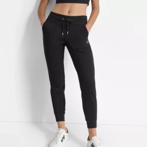 Women's Tonal Logo Patch Rib Trim Side Pockets Jogger