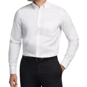 Men's TH Flex Regular Fit Wrinkle Resistant Stretch Pinpoint Oxford Dress Shirt