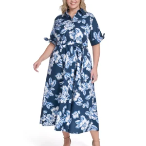 Plus Size Floral-Print Midi Dress