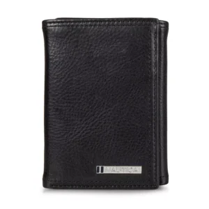Men's Enameled Logo Leather Trifold Wallet