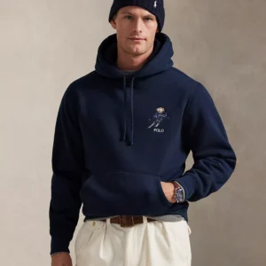 Men's Bear Graphic Long-Sleeve Hoodie