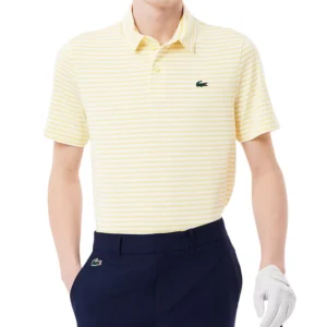 Men's Short Sleeve Striped Performance Polo Shirt